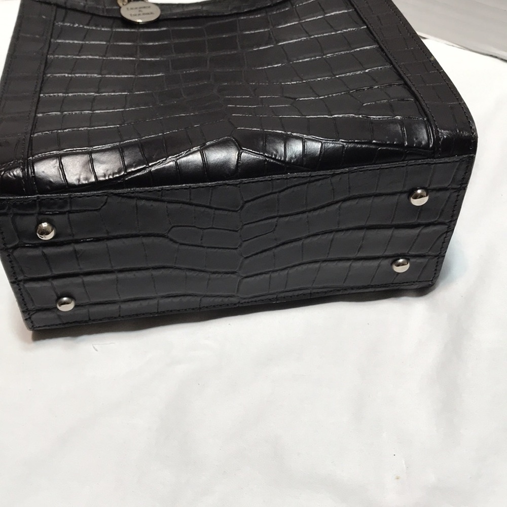 Dooney Bourke Made in Italy croc embossed black short shopper. EUC - Picture 7 of 11